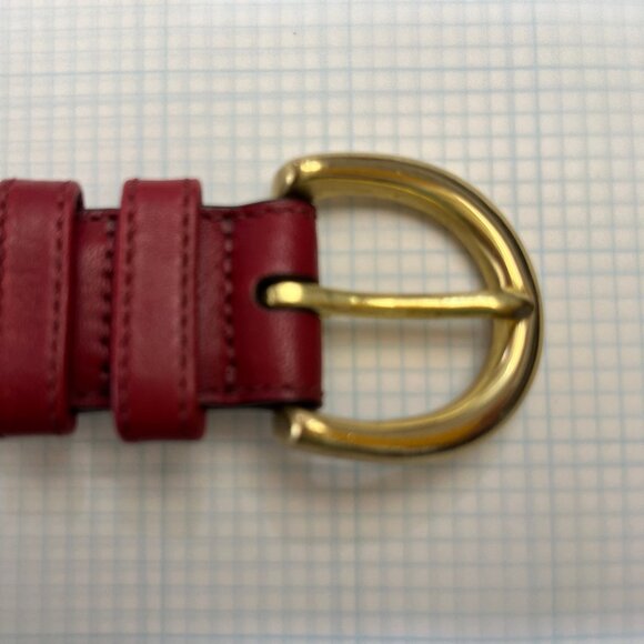 Women's Coach Belt - Red Leather with Brass Buckle - X-Large - Min - Picture 4 of 4